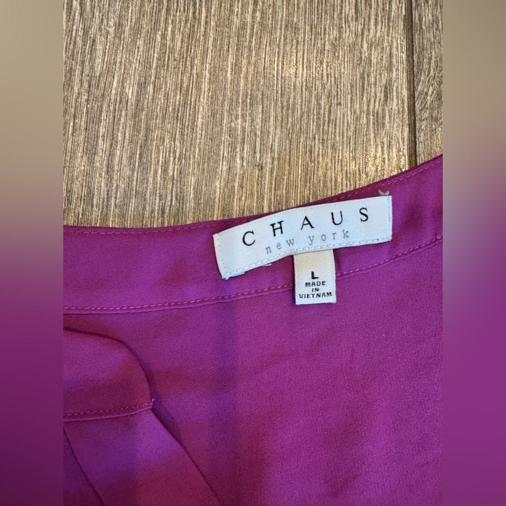 Chaus Vibrant Purple or Magenta Women's Blouse size L - Picture 4 of 5